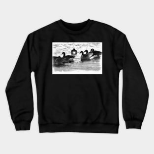 Canada Geese in Black & White. Crewneck Sweatshirt